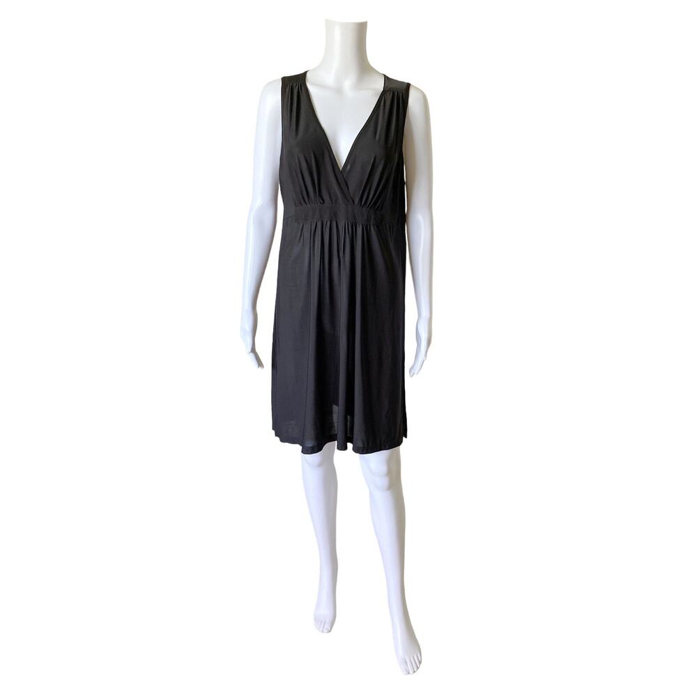 J VALDI Womens Size Medium Black Sleeveless Cover Up Polyester Blend Tank Dress